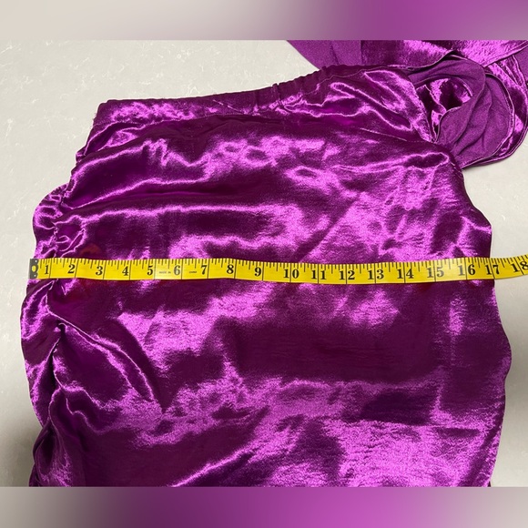 NWT For Love And Lemons Bowie Metallic Mini Skirt in Electric Purple - Picture 7 of 13